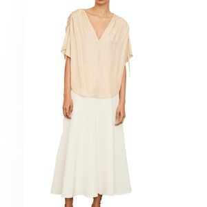 Vince RUCHED FLUTTER SLEEVE BLOUSE